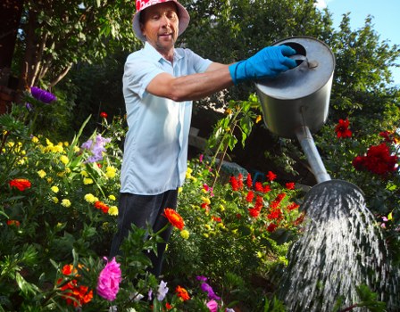 Local gardeners in Bexley planting colourful border flowers
